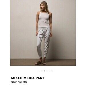 James Perse Mixed Media Pant Wmns 1 Small Beige Joggers Casual Resort Wear EUC *
